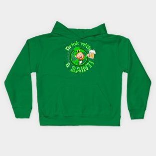 St.Patricks Drink with a Saint Design Kids Hoodie